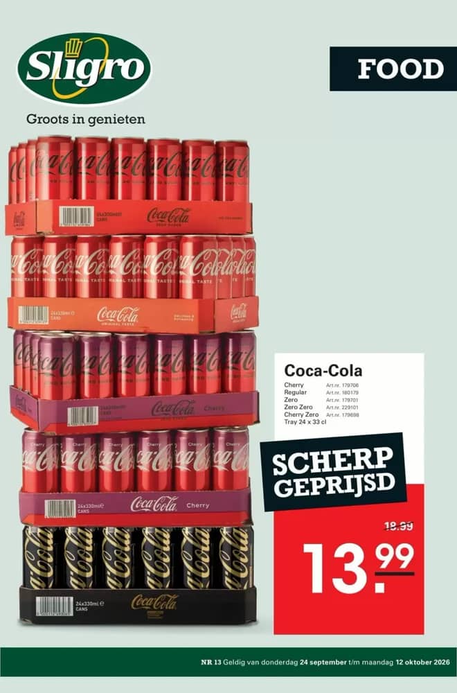 Voorpagina van de folder van Sligro, geldig 24 september 2026 – 12 oktober 2026