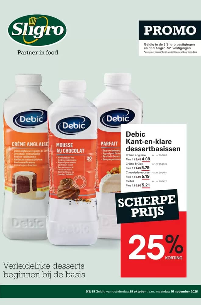 Voorpagina van de folder van Sligro, geldig 29 oktober 2026 – 16 november 2026