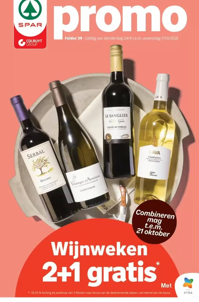 Voorpagina van de folder van Spar Colruyt, geldig 24 september 2026 – 7 oktober 2026