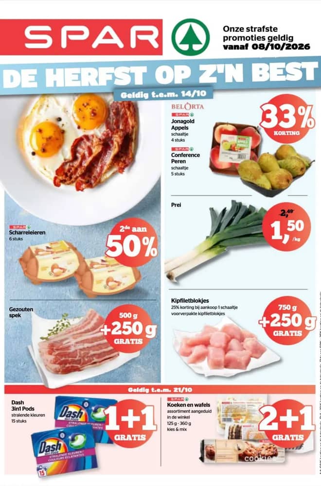 Voorpagina van de folder van Spar, geldig 8–14 oktober 2026