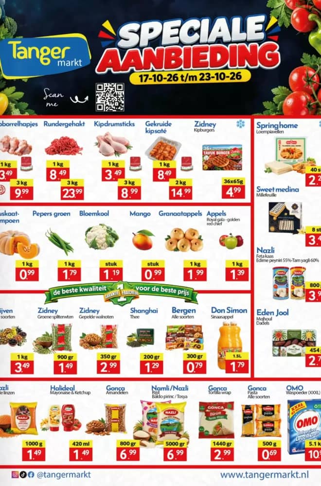 Voorpagina van de folder van Tanger Markt, geldig 17–23 oktober 2026