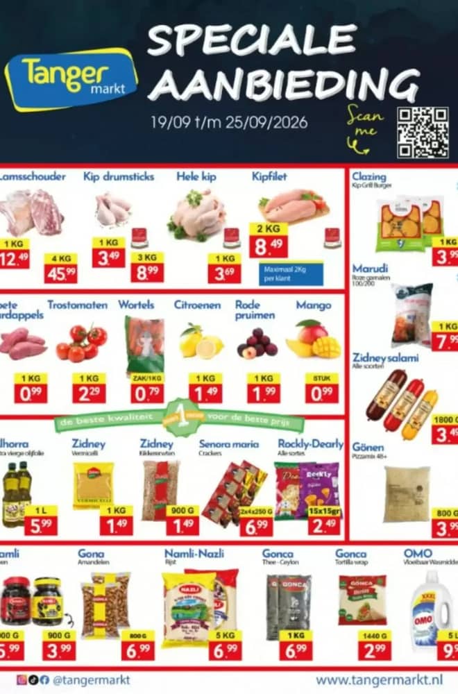 Voorpagina van de folder van Tanger Markt, geldig 19–25 september 2026