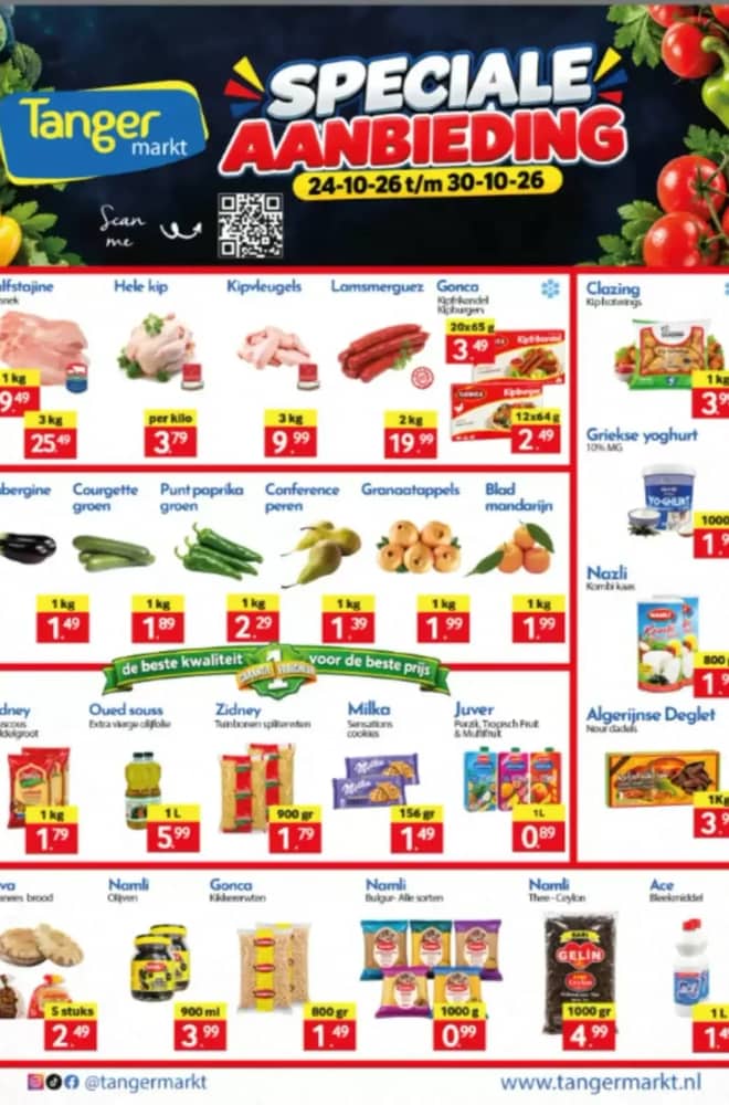 Voorpagina van de folder van Tanger Markt, geldig 24–30 oktober 2026