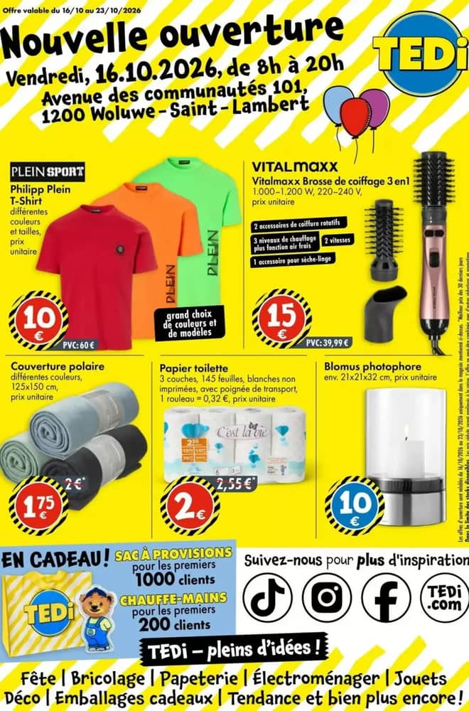 Voorpagina van de folder van Tedi, geldig 13–19 oktober 2026
