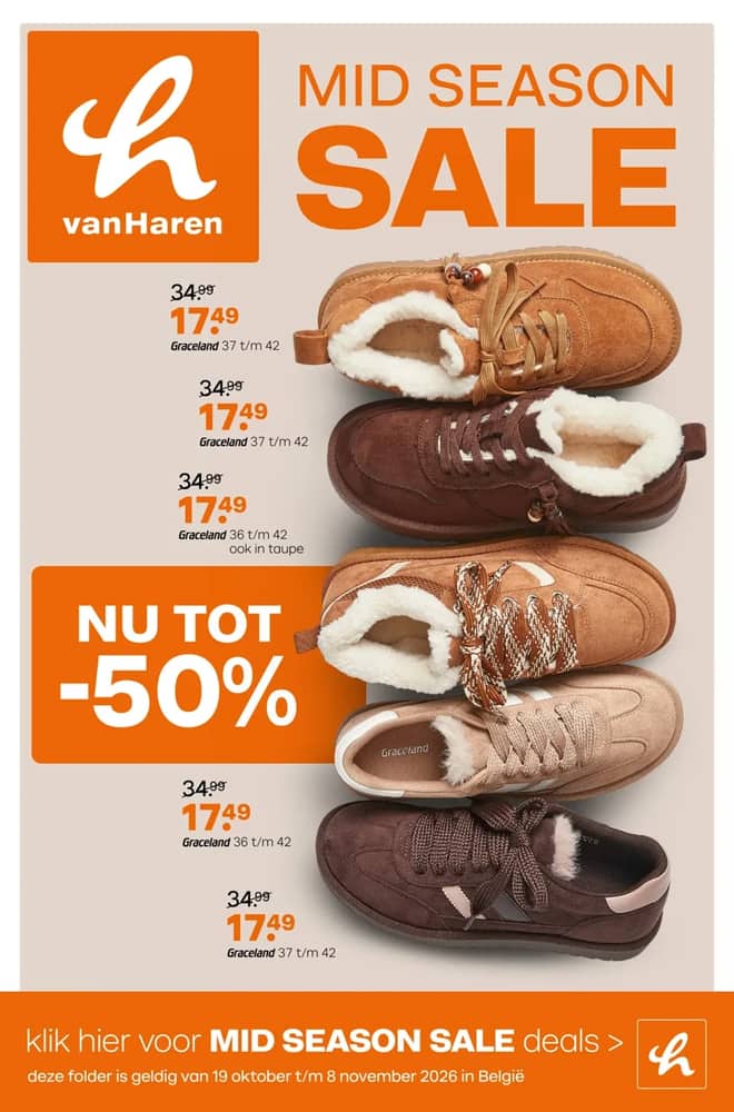 Voorpagina van de folder van Van Haren, geldig 19 oktober 2026 – 8 november 2026