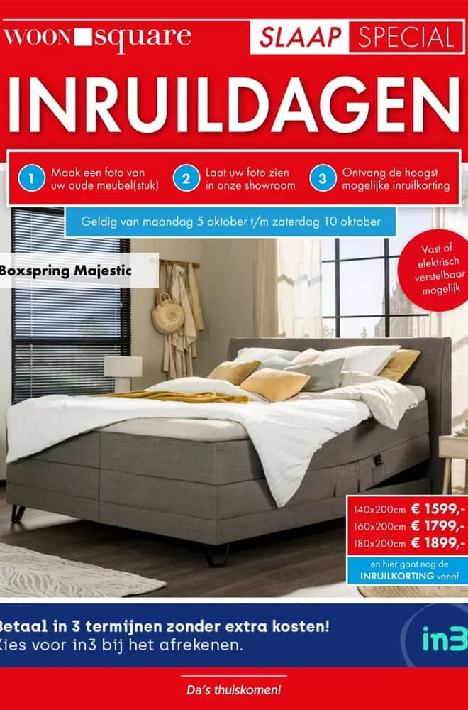 Voorpagina van de folder van Woonsquare, geldig 5–10 oktober 2026