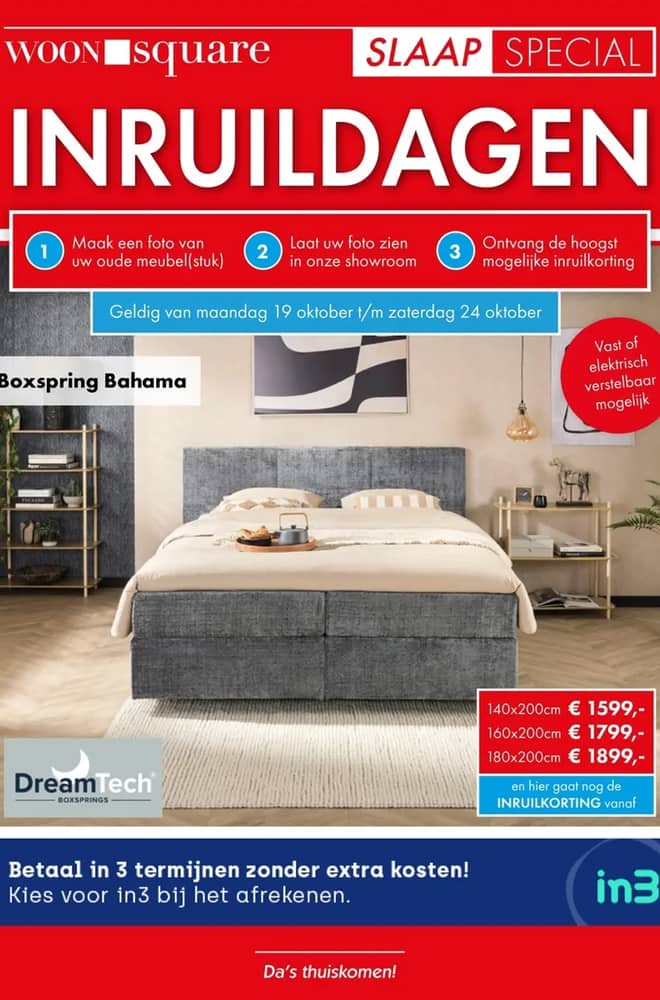 Voorpagina van de folder van Woonsquare, geldig 19–24 oktober 2026