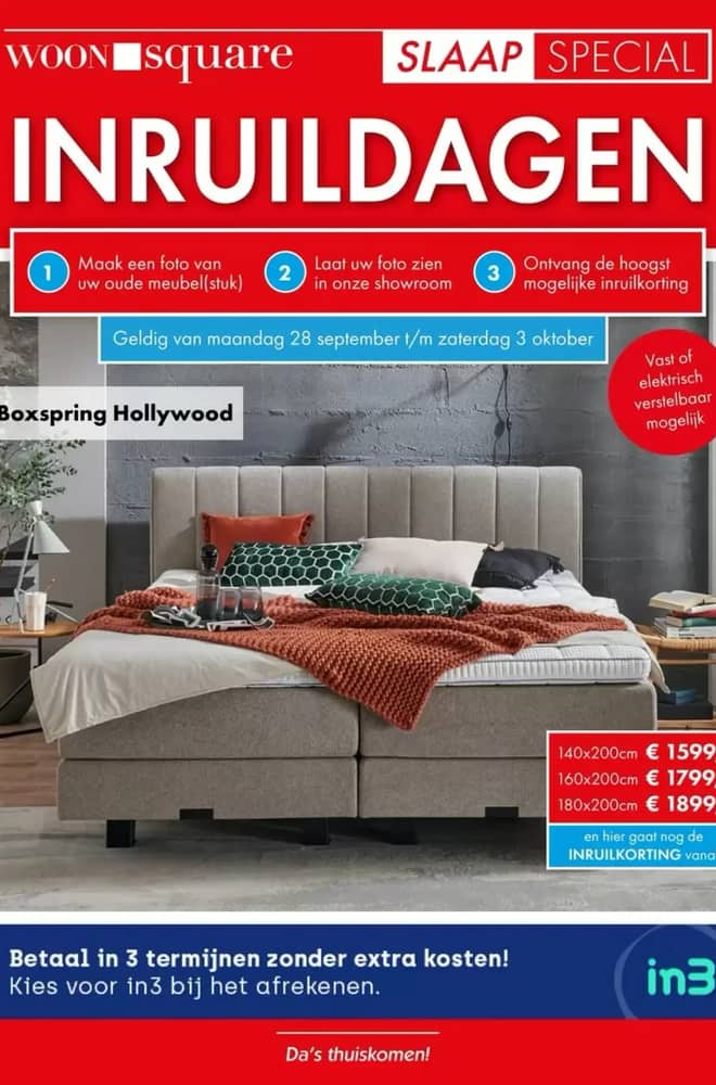 Voorpagina van de folder van Woonsquare, geldig 28 september 2026 – 3 oktober 2026
