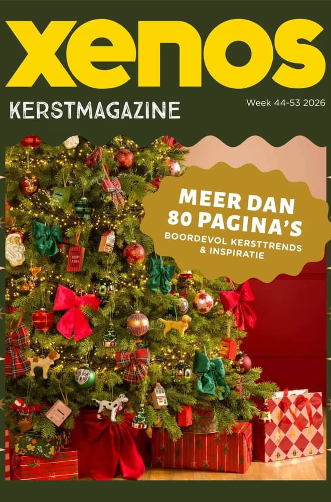 Voorpagina van de folder van Xenos, geldig 25 oktober 2026 – 1 januari 2027