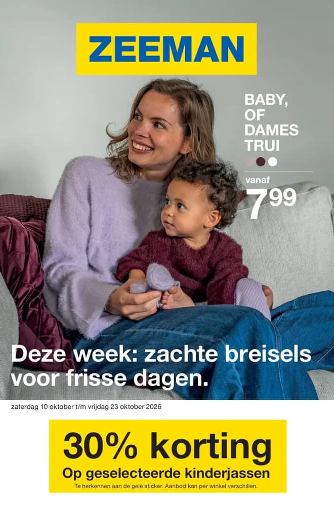 Voorpagina van de folder van Zeeman, geldig 10–23 oktober 2026