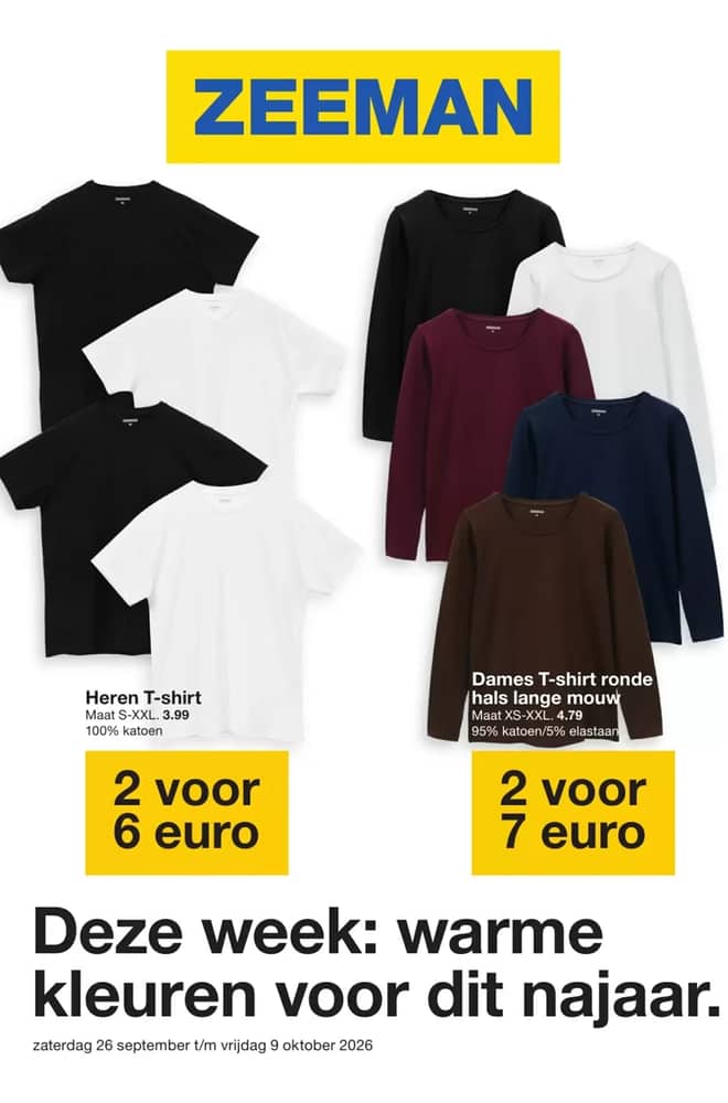 Voorpagina van de folder van Zeeman, geldig 26 september 2026 – 2 oktober 2026