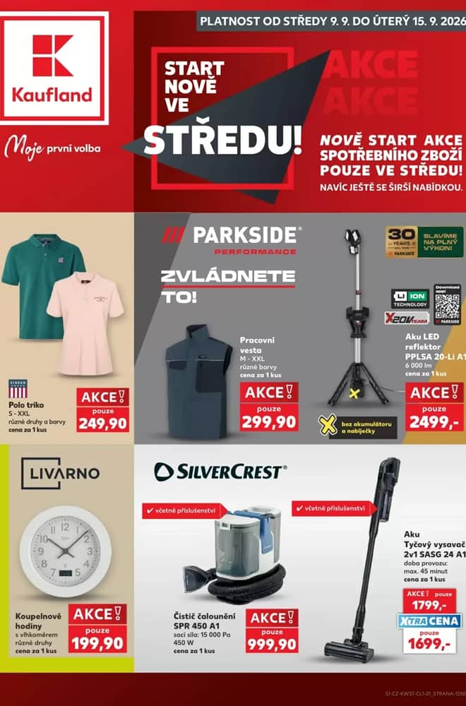 Titulní strana letáku Kaufland, platný 9–15 září 2026