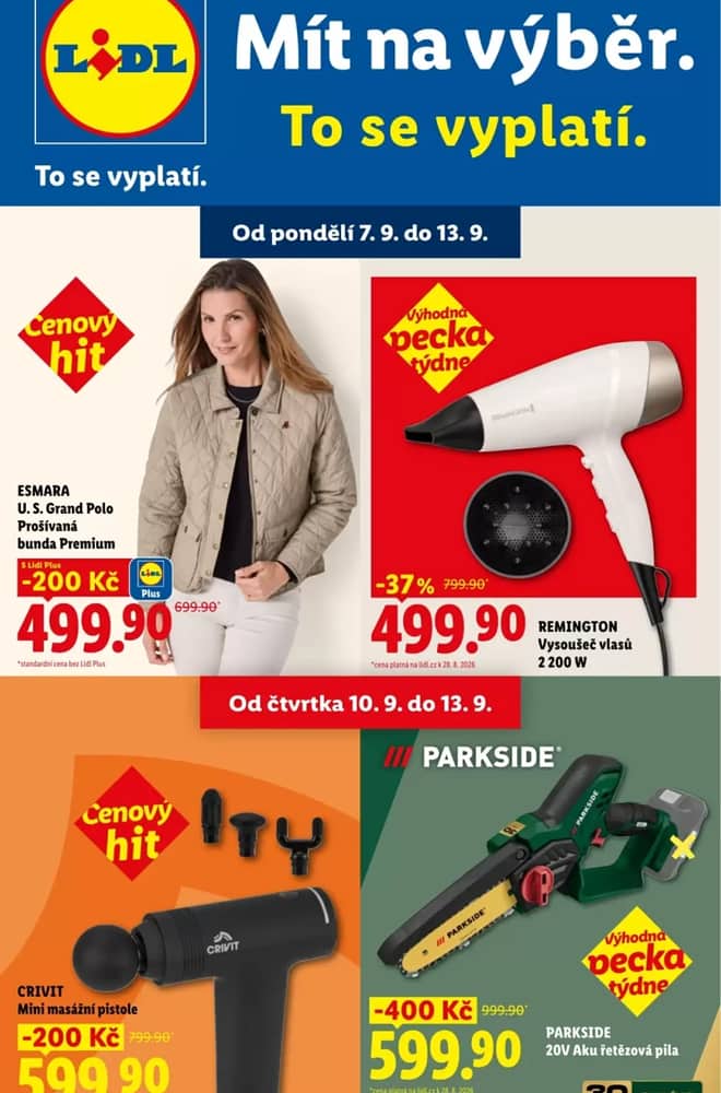 Titulní strana letáku Lidl, platný 7–13 září 2026