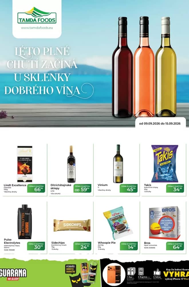 Titulní strana letáku Tamda Foods, platný 9–15 září 2026