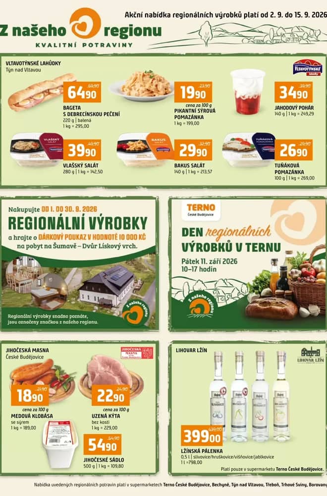 Titulní strana letáku Terno, platný 2–15 září 2026