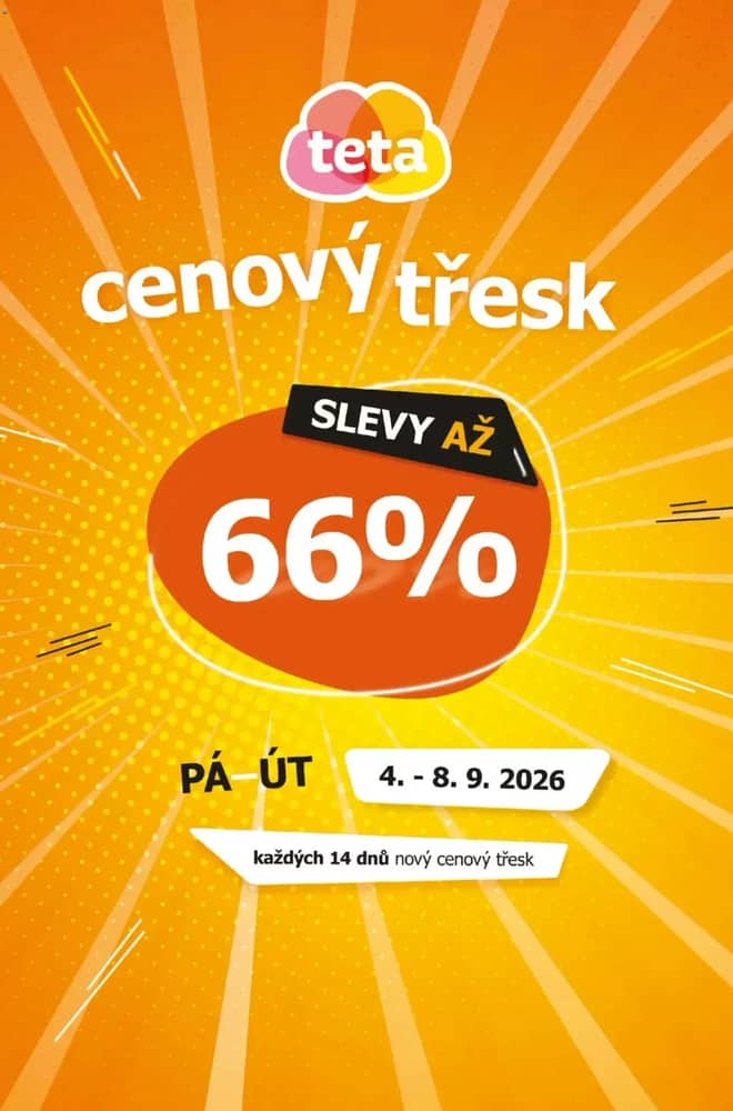 Titulní strana letáku Teta, platný 4–8 září 2026