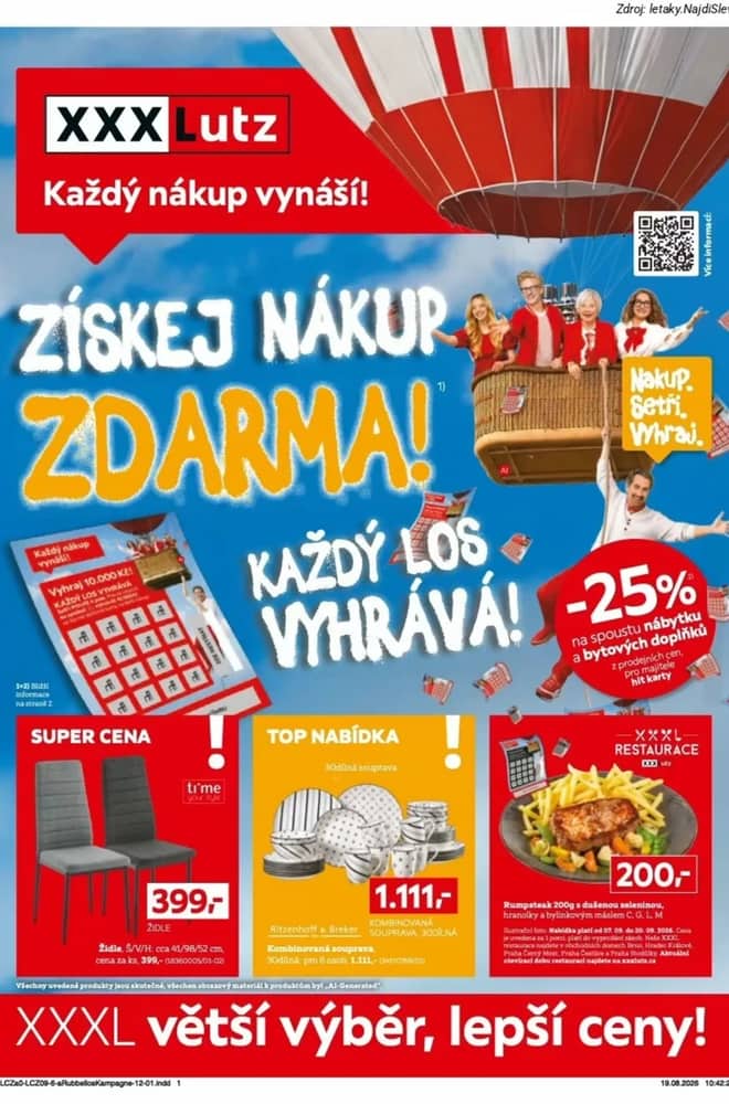 Titulní strana letáku XXXLutz, platný 7–20 září 2026