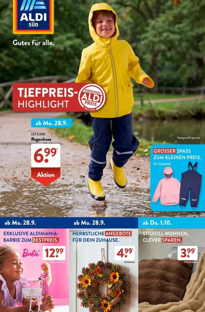 Titelseite des Prospekts von Aldi Süd, gültig 28. September 2026 – 3. Oktober 2026