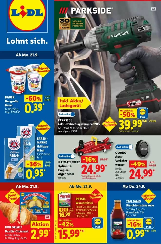 Titelseite des Prospekts von Lidl, gültig 20–26 September 2026