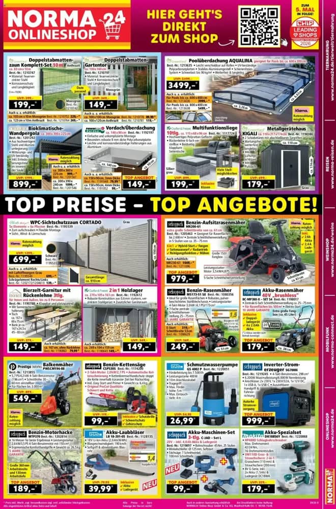 Titelseite des Prospekts von Norma, gültig 21–27 September 2026