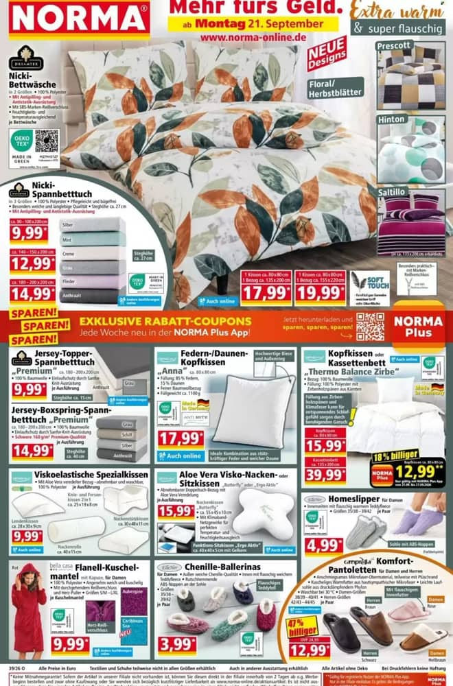 Titelseite des Prospekts von Norma, gültig 21–27 September 2026