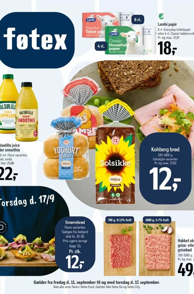 Forside af tilbudsavisen fra føtex, gældende 11–18 september 2026