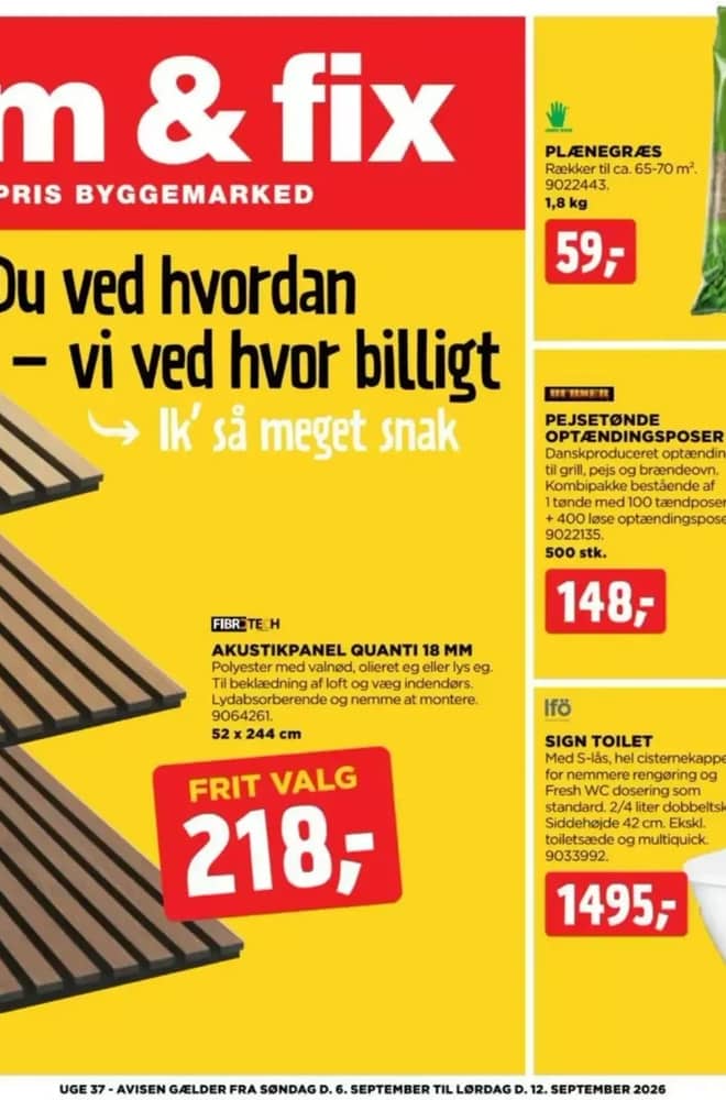 Forside af tilbudsavisen fra jem & fix, gældende 6–12 september 2026