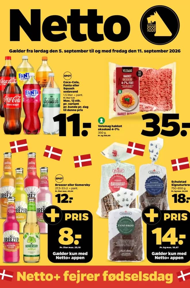 Forside af tilbudsavisen fra Netto, gældende 5–12 september 2026