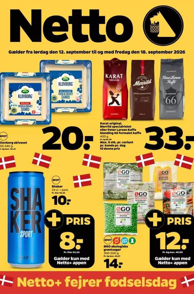 Forside af tilbudsavisen fra Netto, gældende 12–19 september 2026