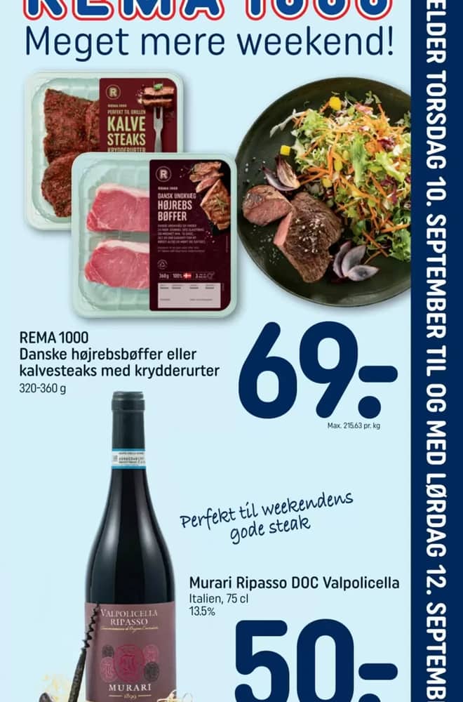Forside af tilbudsavisen fra REMA 1000, gældende 10–13 september 2026