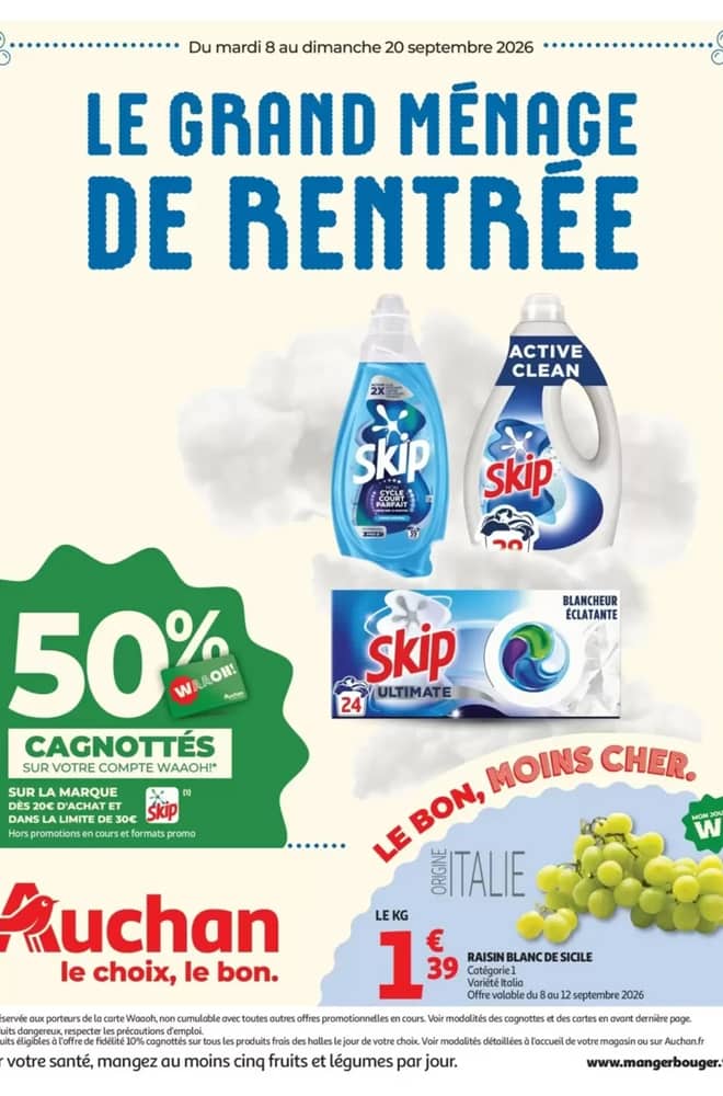 Couverture du catalogue Auchan, valable 8–20 septembre 2026