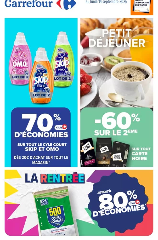 Couverture du catalogue Carrefour, valable 1–14 septembre 2026