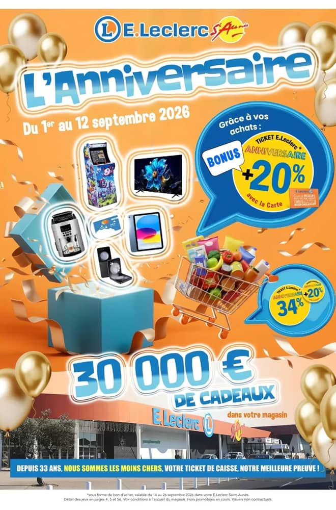 Couverture du catalogue E.Leclerc, valable 1–12 septembre 2026