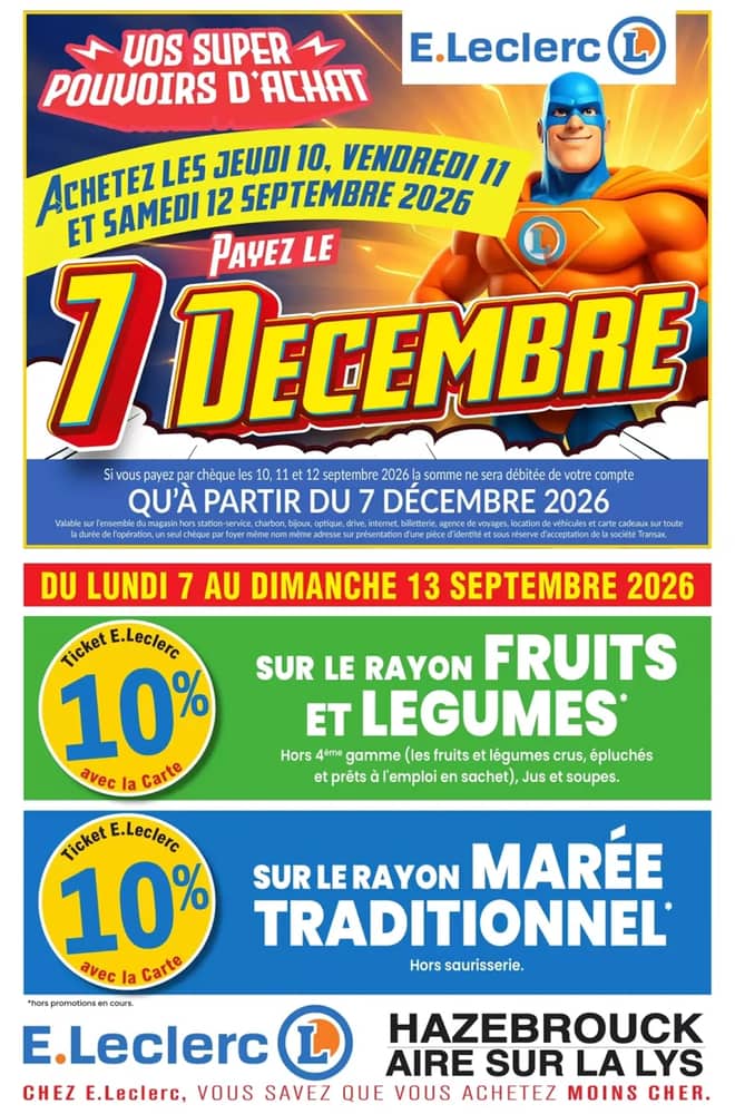 Couverture du catalogue E.Leclerc, valable 7–13 septembre 2026