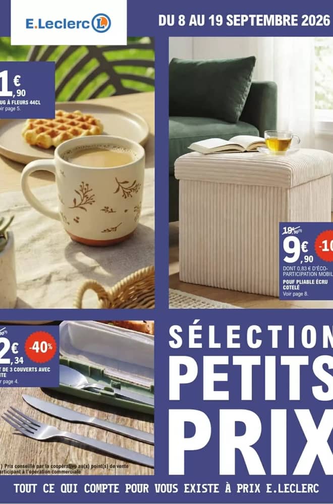 Couverture du catalogue E.Leclerc, valable 8–19 septembre 2026