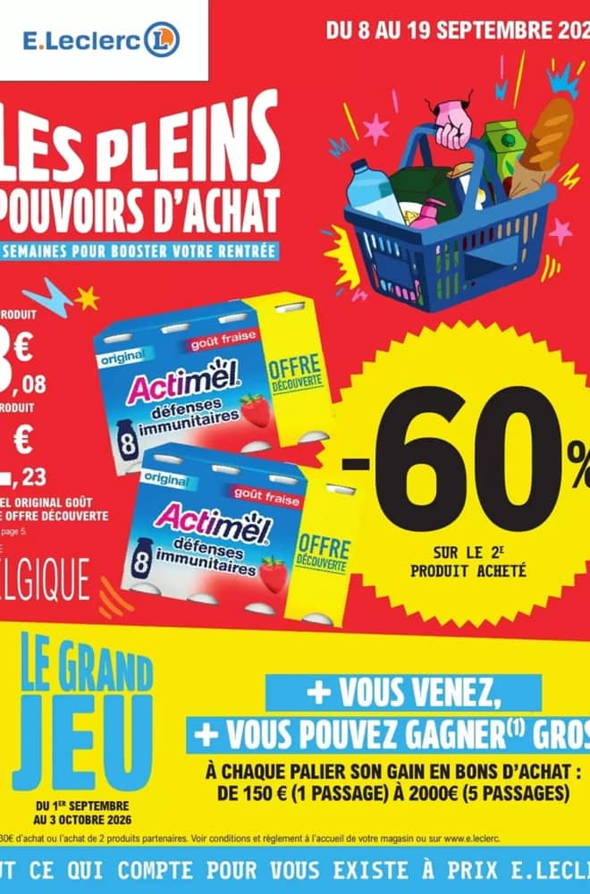 Couverture du catalogue E.Leclerc, valable 8–19 septembre 2026