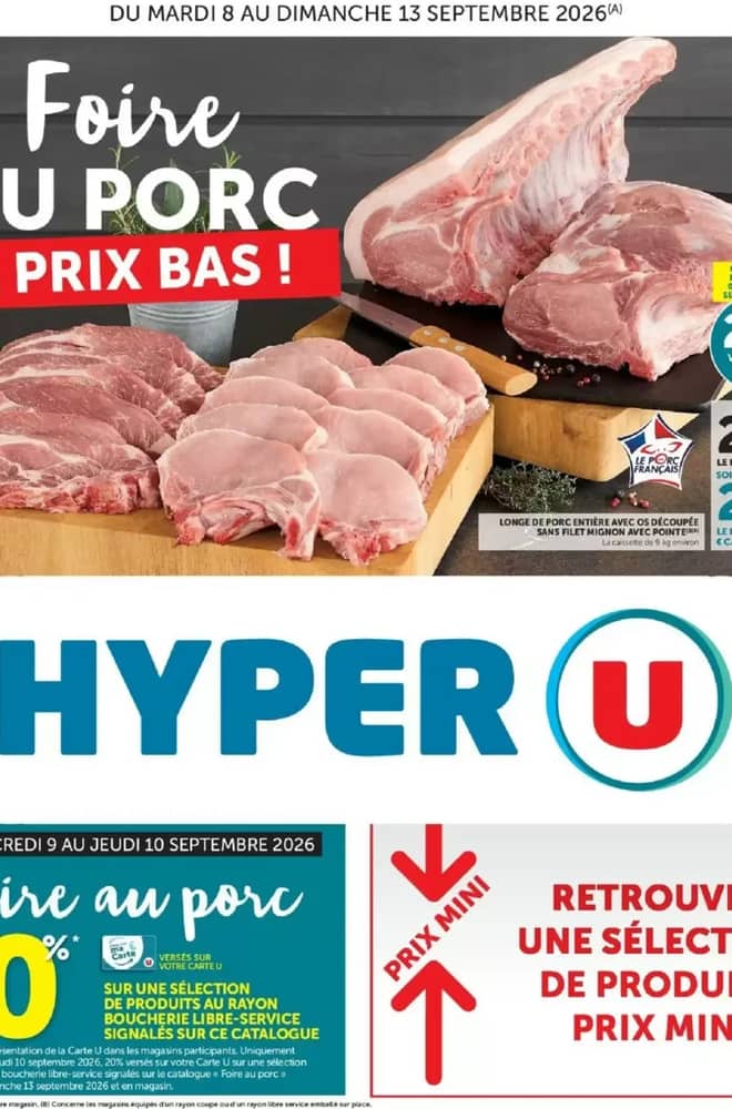 Couverture du catalogue Hyper U, valable 8–13 septembre 2026