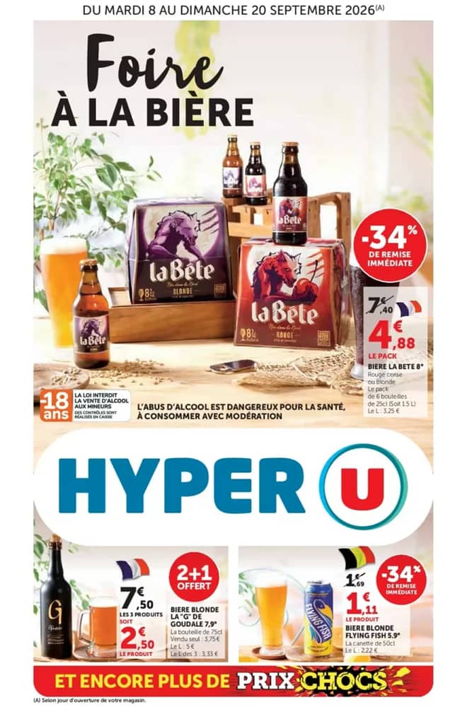Couverture du catalogue Hyper U, valable 8–20 septembre 2026