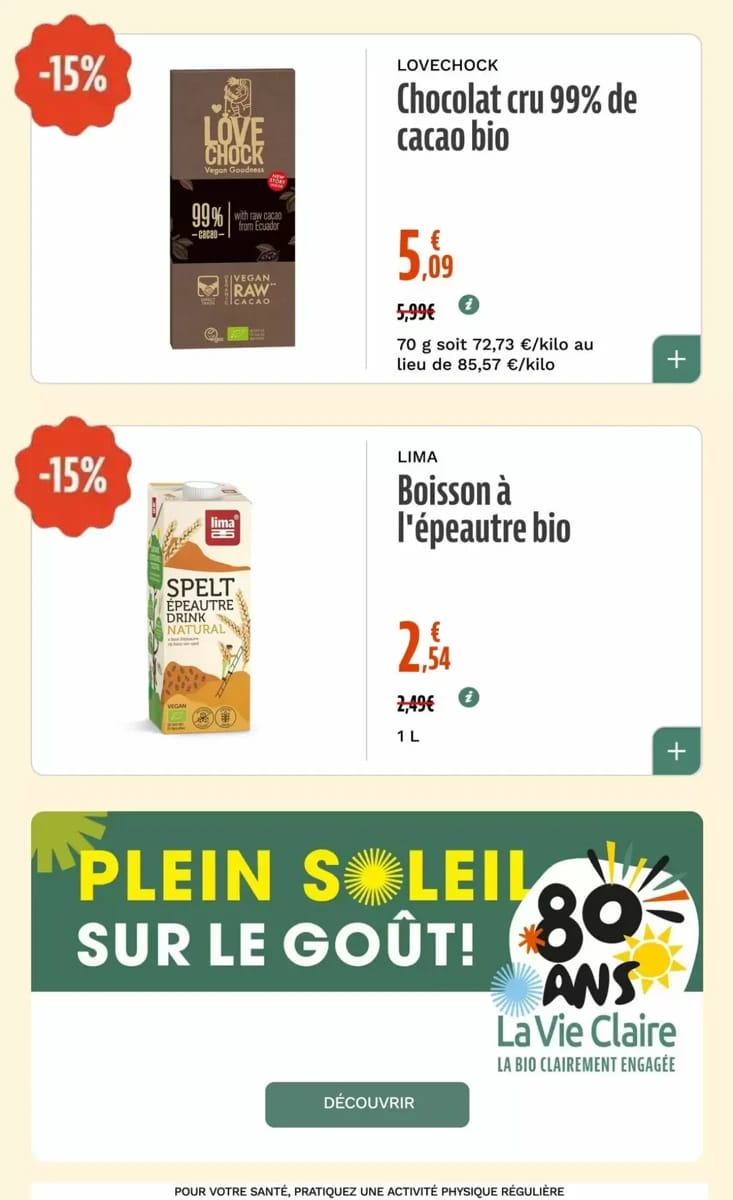 Catalogue La Vie Claire, page 22 sur 74
