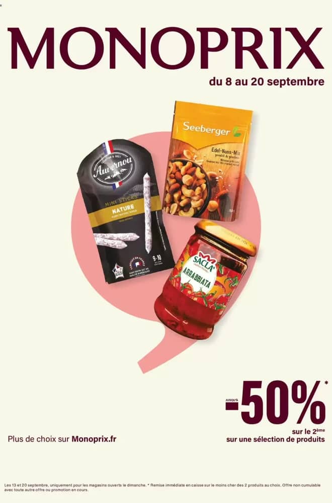 Couverture du catalogue Monoprix, valable 8–20 septembre 2026