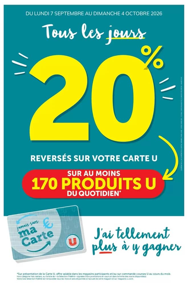 Couverture du catalogue Super U, valable 7 septembre 2026 – 4 octobre 2026