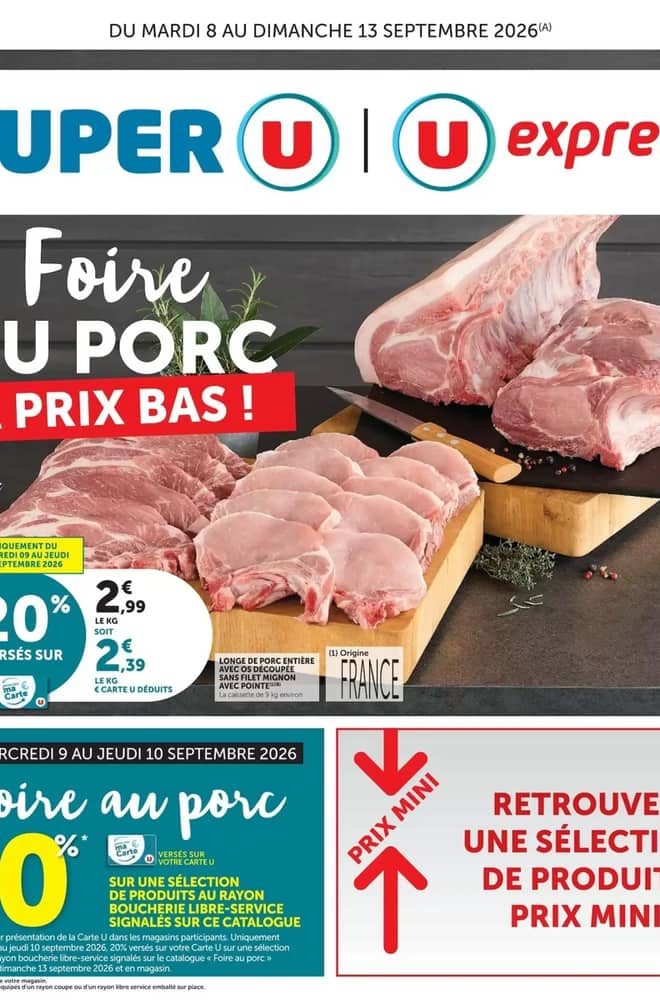 Couverture du catalogue Super U, valable 8–13 septembre 2026