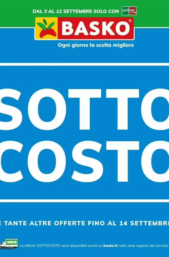 Copertina del volantino Basko, valido 3–14 settembre 2026