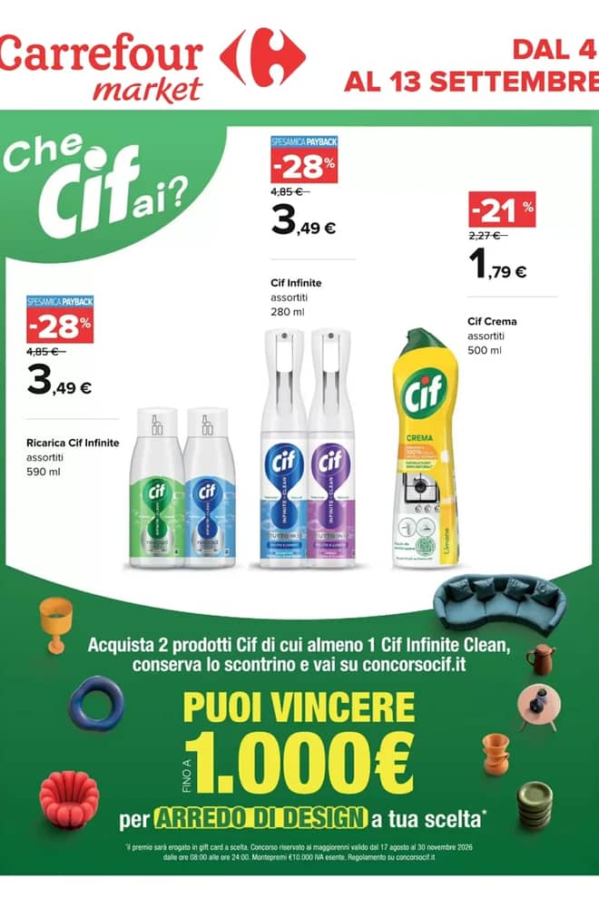 Copertina del volantino Carrefour Market, valido 4–13 settembre 2026