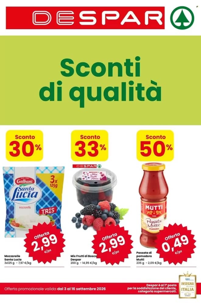 Copertina del volantino Despar, valido 3–16 settembre 2026