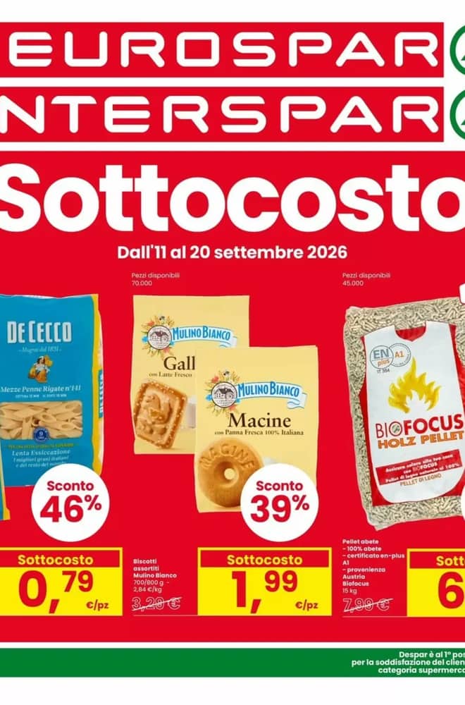 Copertina del volantino Eurospar, valido 11–20 settembre 2026