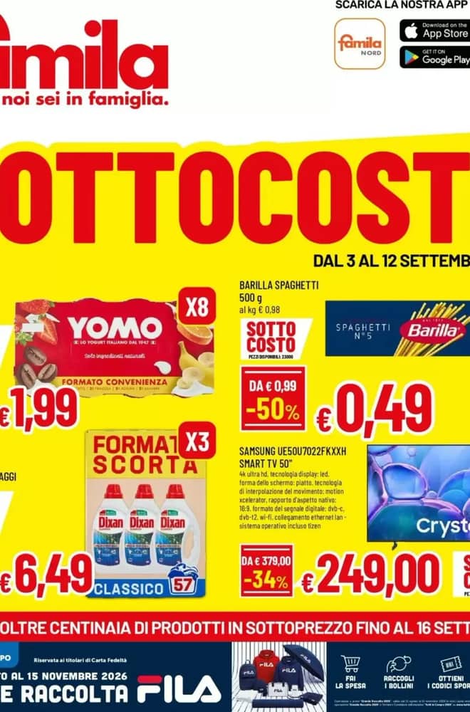 Copertina del volantino Famila, valido 3–16 settembre 2026