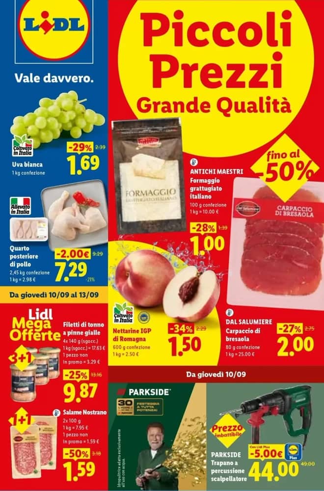 Copertina del volantino Lidl, valido 10–16 settembre 2026