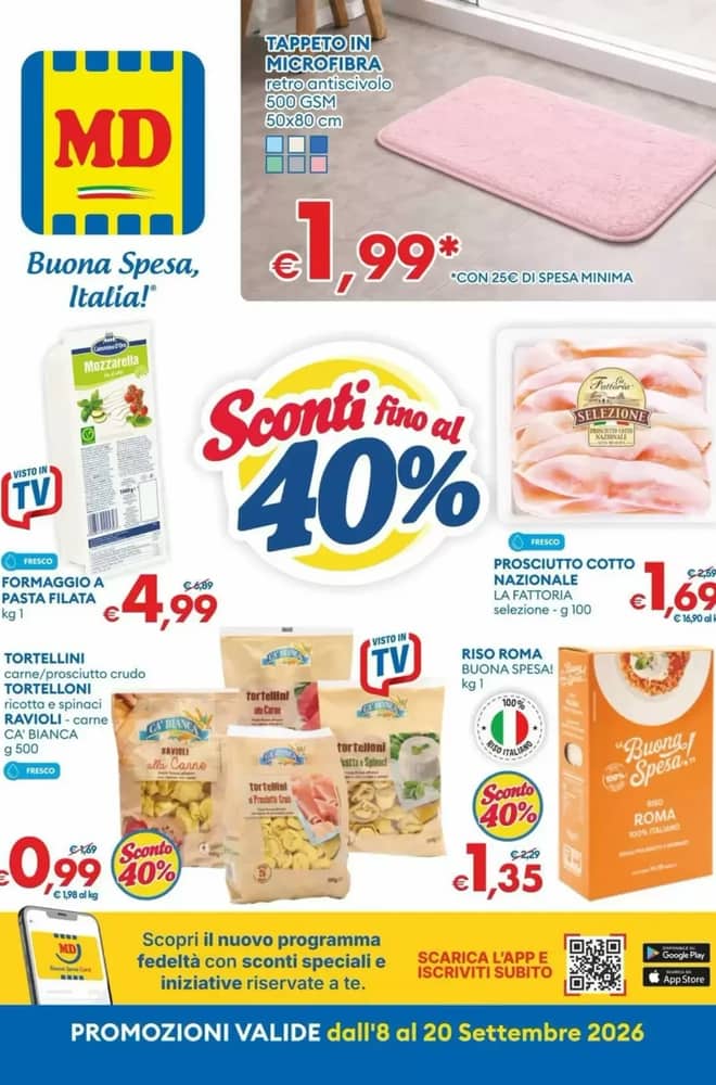 Copertina del volantino MD, valido 7–20 settembre 2026