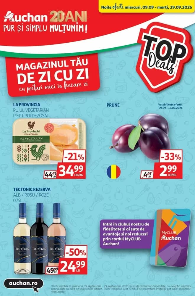Coperta catalogului Auchan, valabil 9–29 septembrie 2026